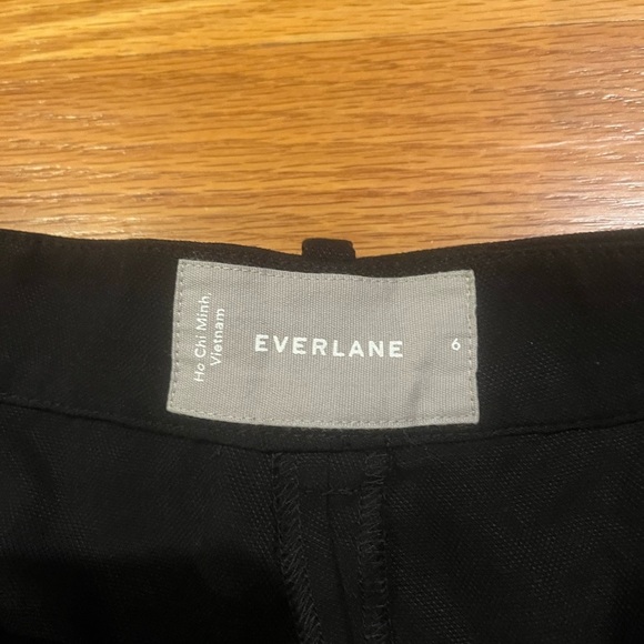 EVERLANE Put Together Lyocell Pleat Trouser Pants Black 6 - Picture 7 of 8